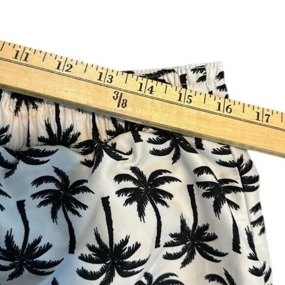 Old Navy Womens Palm Tree Print Swim Shorts L Polyester Black & White - Picture 5 of 7